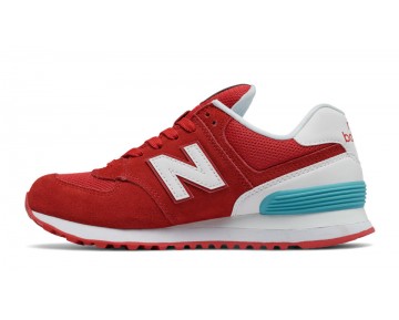New Balance 574 Suede pour Femme Rouge / Blanc / Vif Ozone Bleu Lifestyle Chaussures WL574-SM