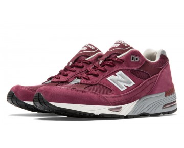 New Balance 991 Pigskin Unisex Bordeaux / Argent Casual Chaussures M991-PM