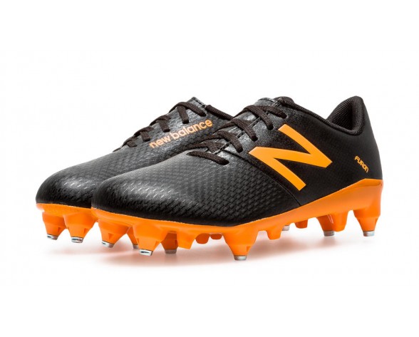 New Balance Furon Dispatch SG JNR pour Homme Noir / Orange Football Garçon Chaussures JSFUDS
