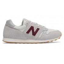 New Balance 373 pour Homme Off White with Burgundy Lifestyle Chaussures MD373-S3