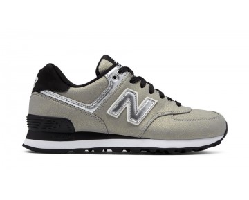 New Balance 574 Seasonal Shimmer pour Femme Metallic Silver with Black Lifestyle Chaussures MS574-S2