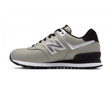 New Balance 574 Seasonal Shimmer pour Femme Metallic Silver with Black Lifestyle Chaussures MS574-S2