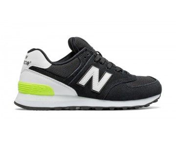 New Balance 574 Suede pour Femme Noir / Blanc / Hi Lite Lifestyle Chaussures WL574-SM