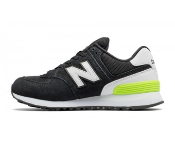 New Balance 574 Suede pour Femme Noir / Blanc / Hi Lite Lifestyle Chaussures WL574-SM
