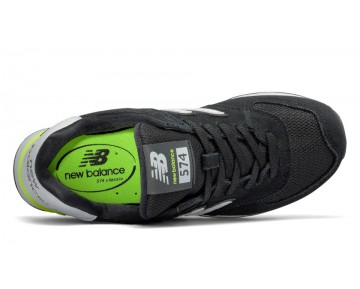 New Balance 574 Suede pour Femme Noir / Blanc / Hi Lite Lifestyle Chaussures WL574-SM