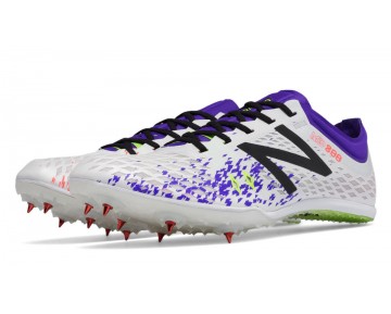 New Balance MD800v5 Spike pour Femme Blanc / Violet Chaussures De Course WMD800-V5