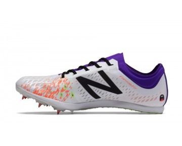 New Balance MD800v5 Spike pour Femme Blanc / Violet Chaussures De Course WMD800-V5