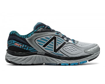 New Balance 860v7 NYC pour Homme Noir / Métallique Argent / Bleu Infini Chaussures De Course M860-V7NY