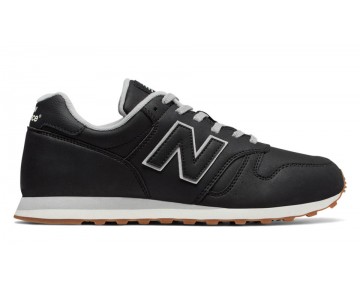 New Balance Leather 373 pour Homme Black with Grey Lifestyle Chaussures MD373-L1