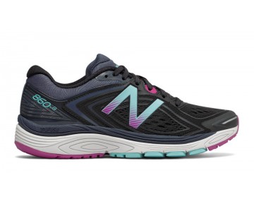 New Balance 860v8 pour Femme Black with Poisonberry & Thunder Chaussures De Course W860-V8